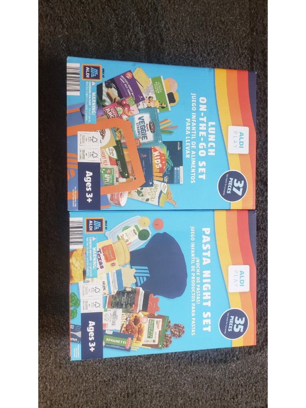 ALDI Play Food Set Bundle: Lunch On-The-Go & Pasta Night Kids Pretend